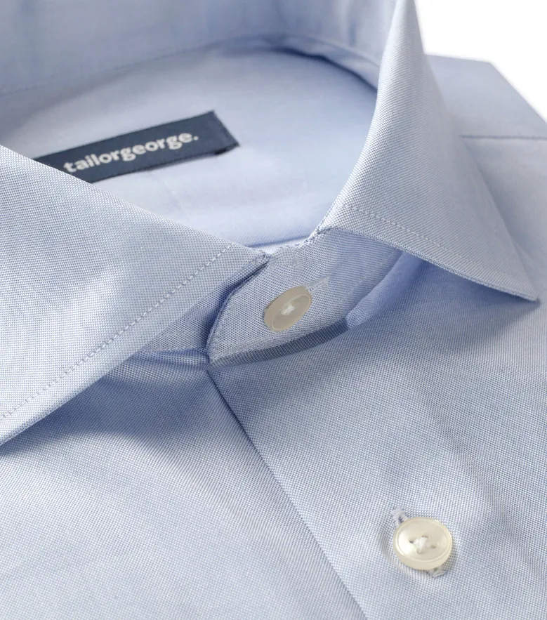 Chemise en pinpoint uni bleu clair facile à repasser
