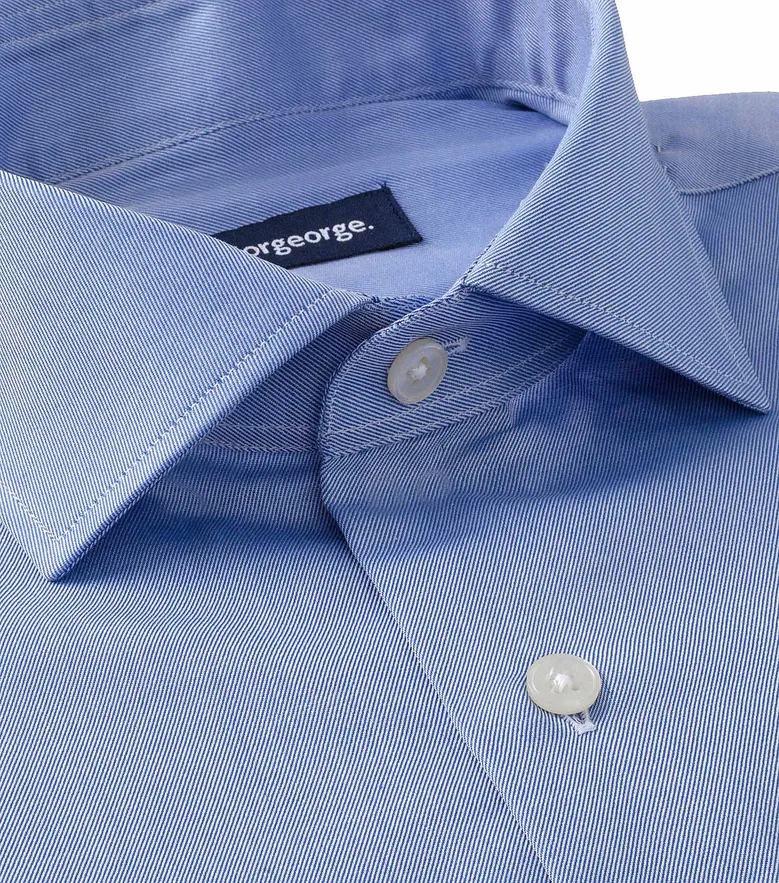 Chemise en twill uni bleu vif