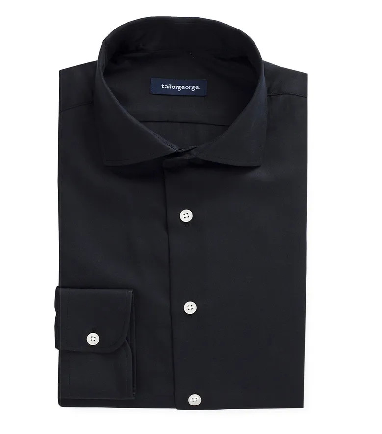 Chemise en Oxford uni noir
