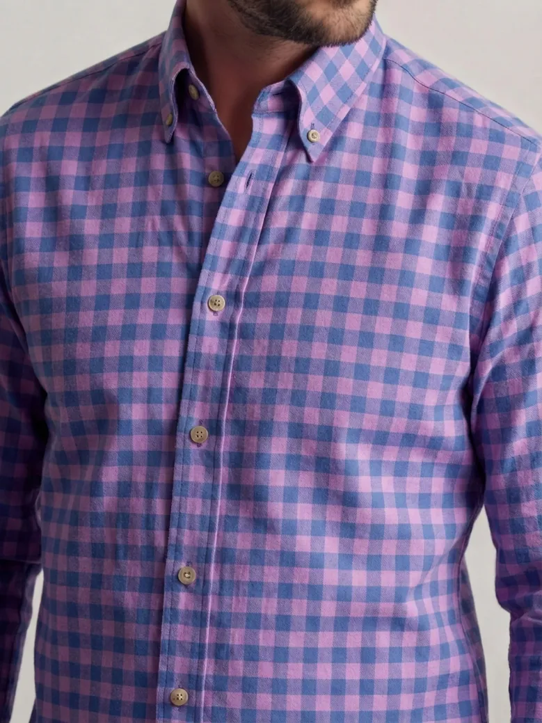 Chemise en flanelle à carreaux violet