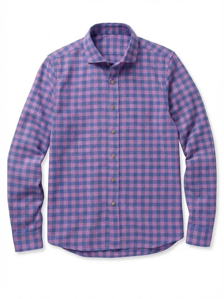 Chemise en flanelle à carreaux violet