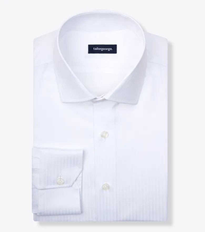 Chemise en chevron uni blanc facile à repasser