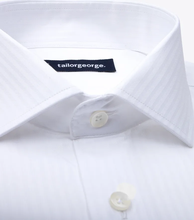 Chemise en chevron uni blanc facile à repasser