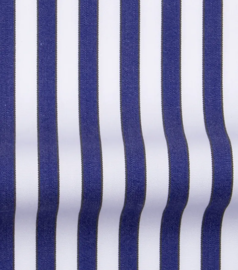 Chemise en popeline à rayures bleu