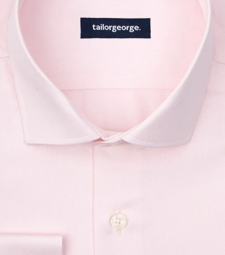 Chemise en popeline unie rose pâle facile à repasser