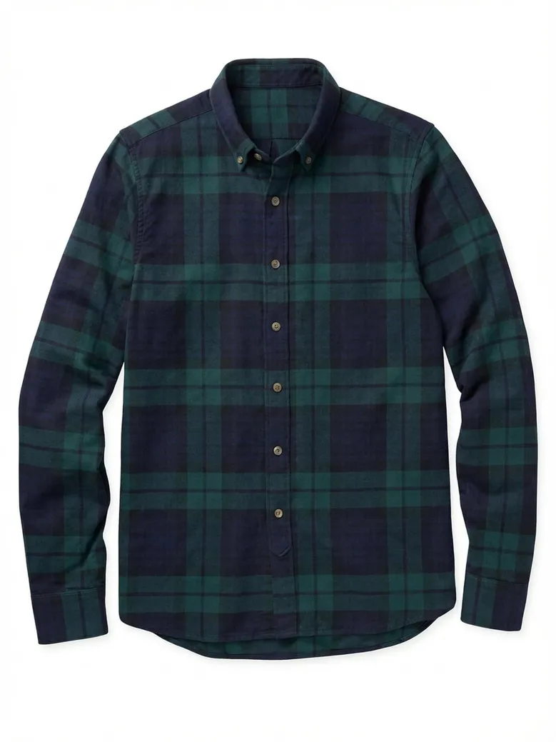 Chemise en flanelle à carreaux vert