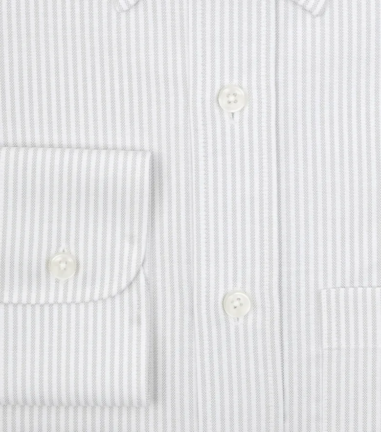 Chemise en Oxford américain épais à rayures gris clair
