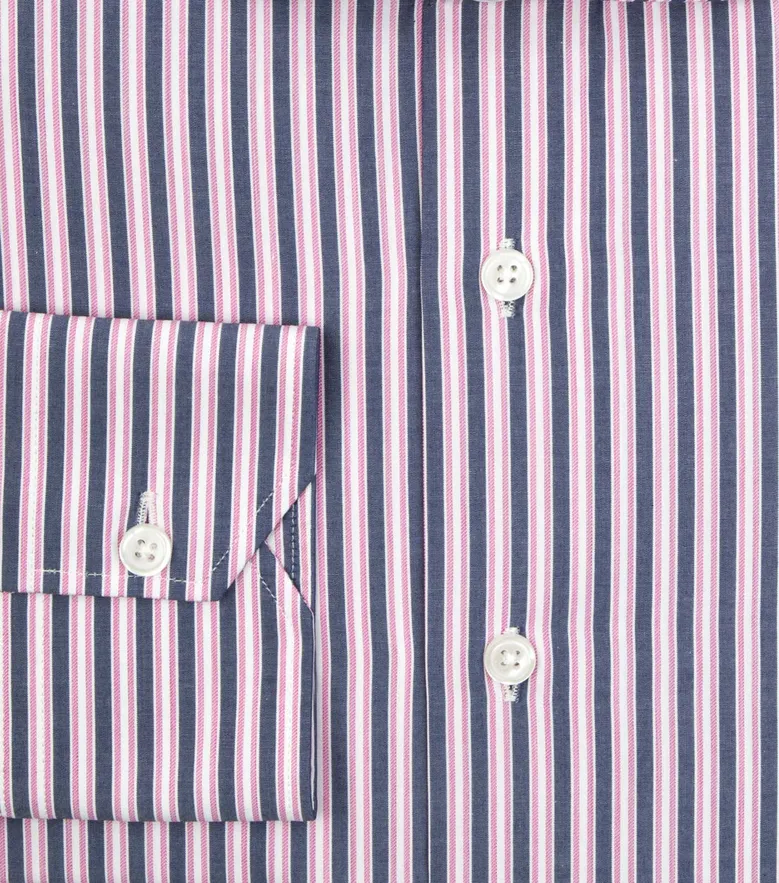Chemise en popeline à rayures bleu