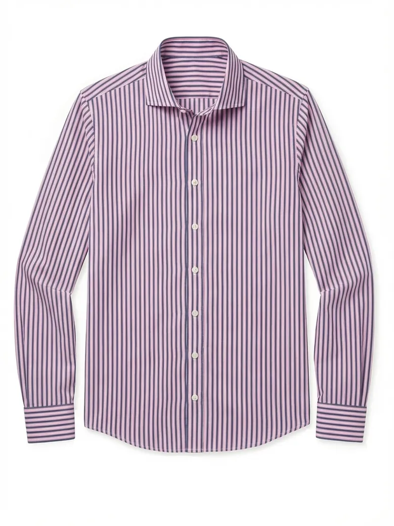 Chemise en popeline à rayures bleu