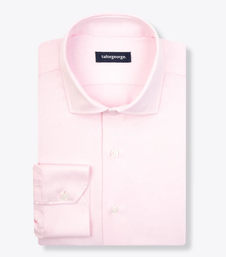 Chemise en twill rose uni