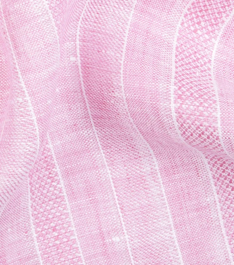 Chemise en lin à rayures roses