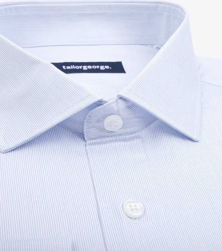 Chemise en twill à rayures bleu ciel