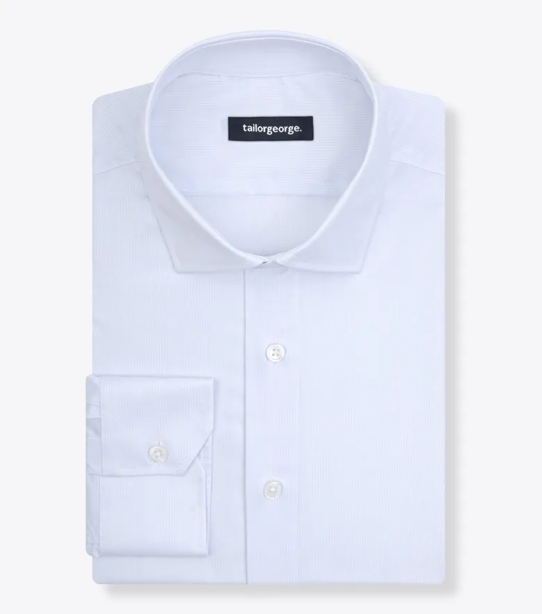 Chemise en twill à rayures bleu ciel