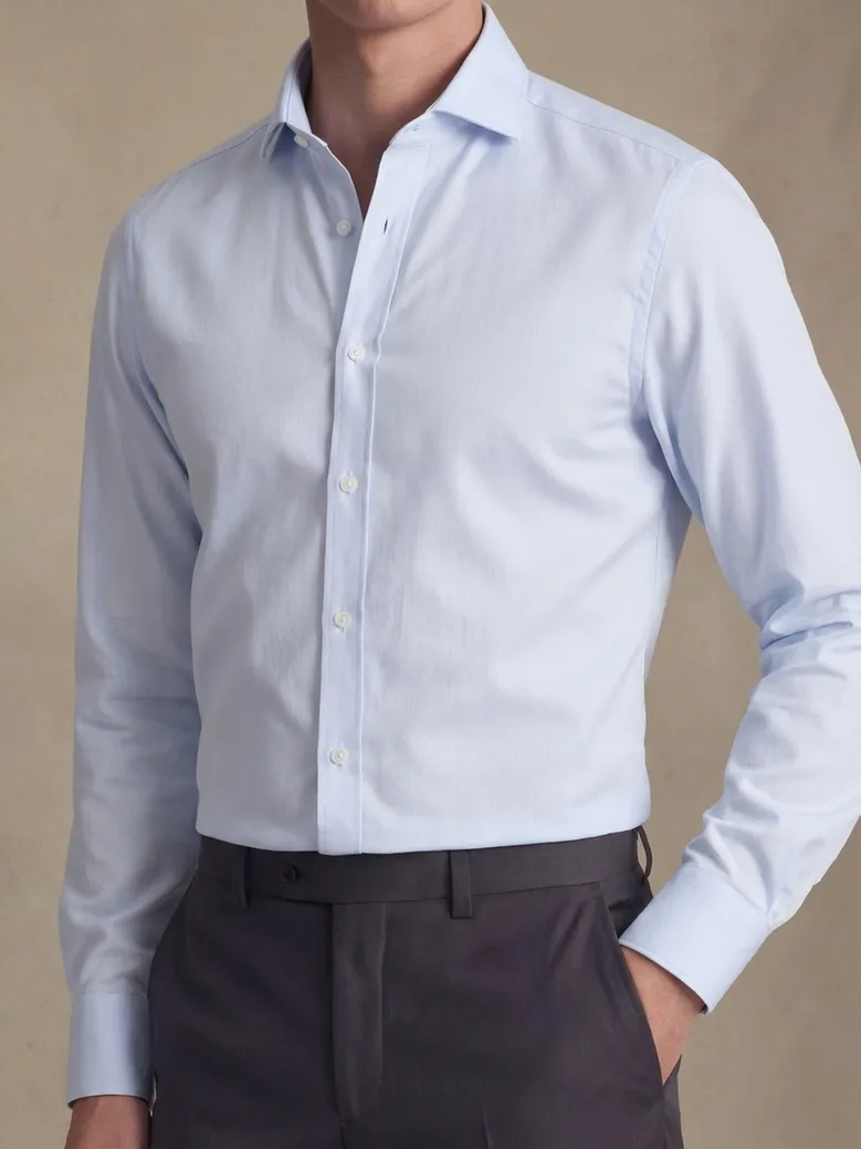 Chemise en twill à rayures bleu ciel