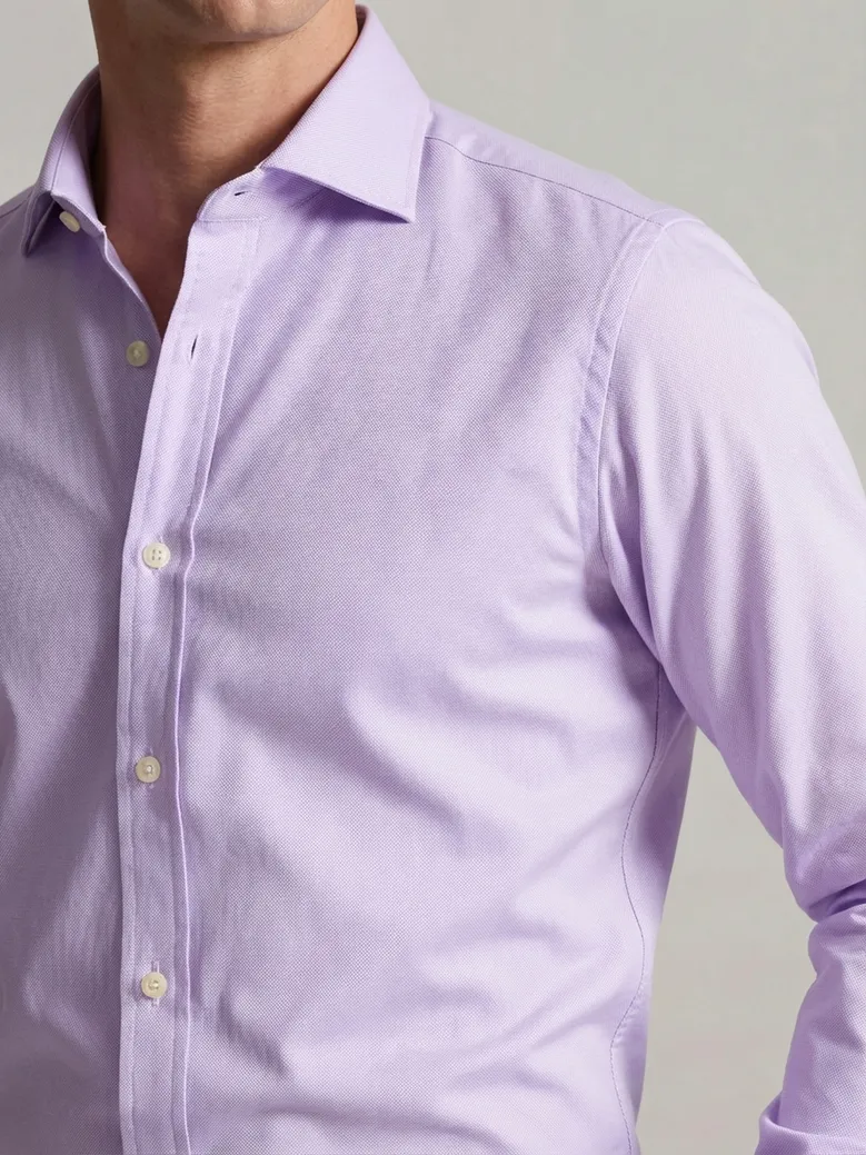 Chemise en Oxford Royal mauve facile à repasser