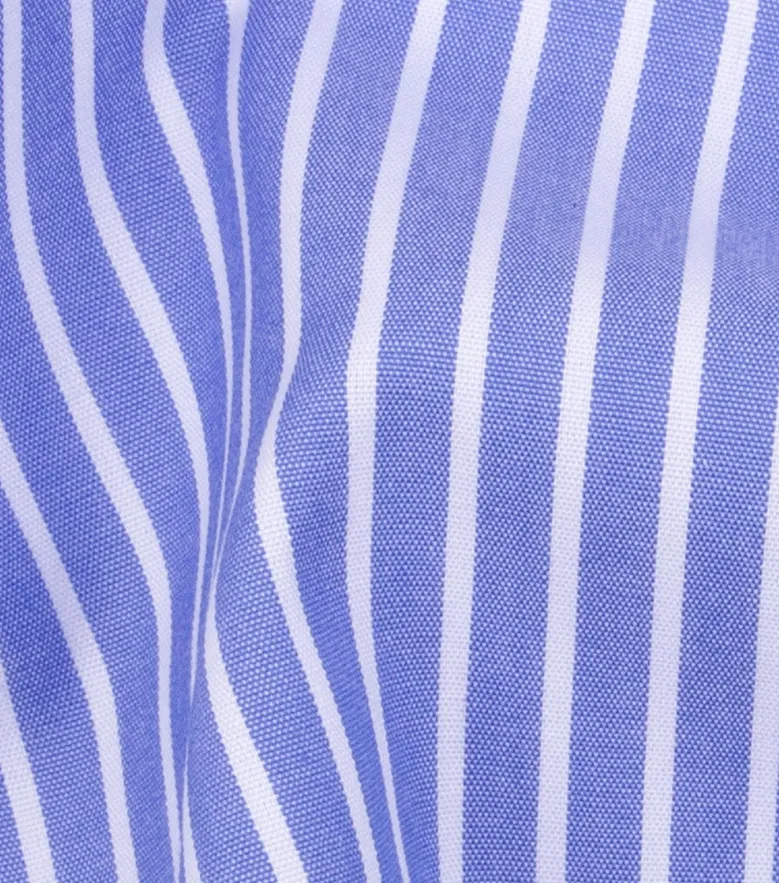 Chemise en popeline à rayures bleues