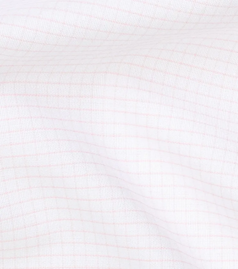 Chemise en popeline à rayures rose pâle facile à repasser