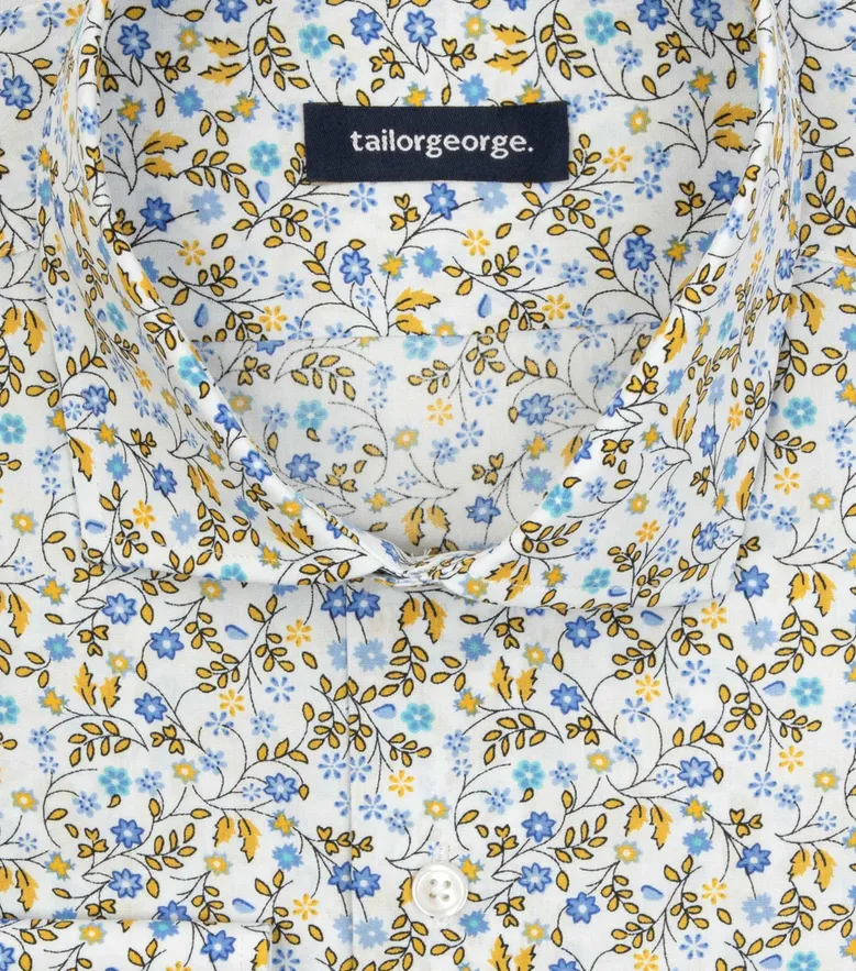 Chemise en popeline imprimée Jaune