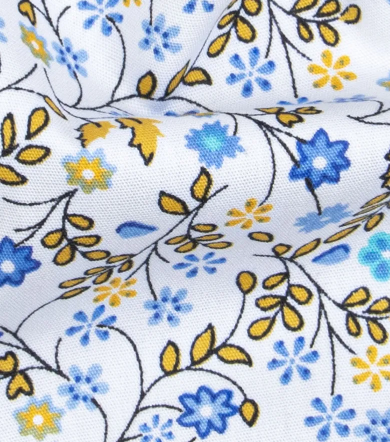 Chemise en popeline imprimée Jaune