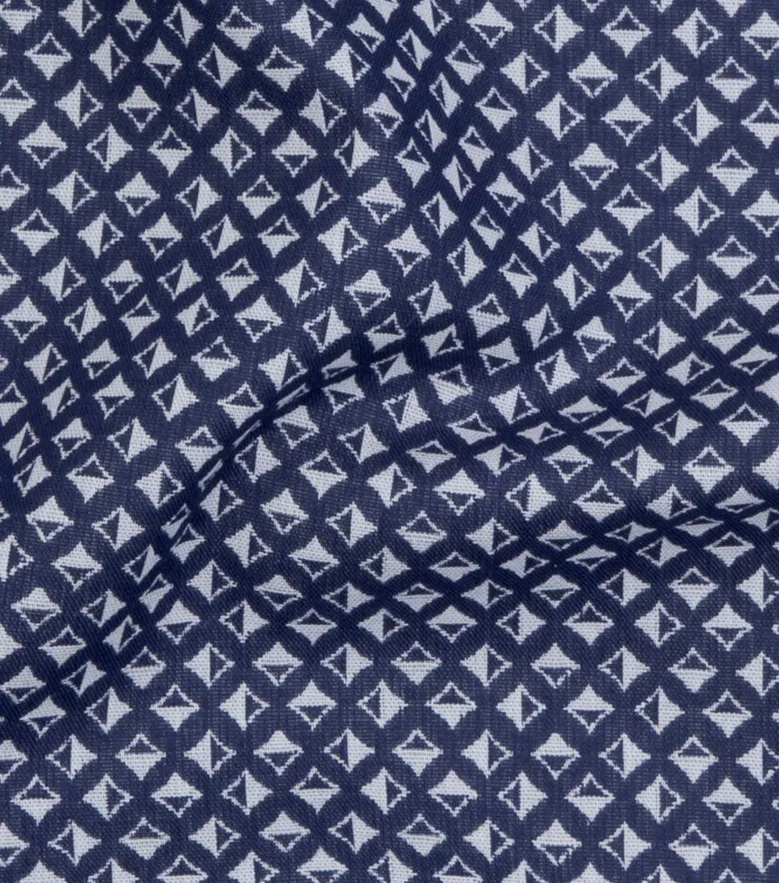 Chemise en fil-à-fil liberty bleu marine facile à repasser