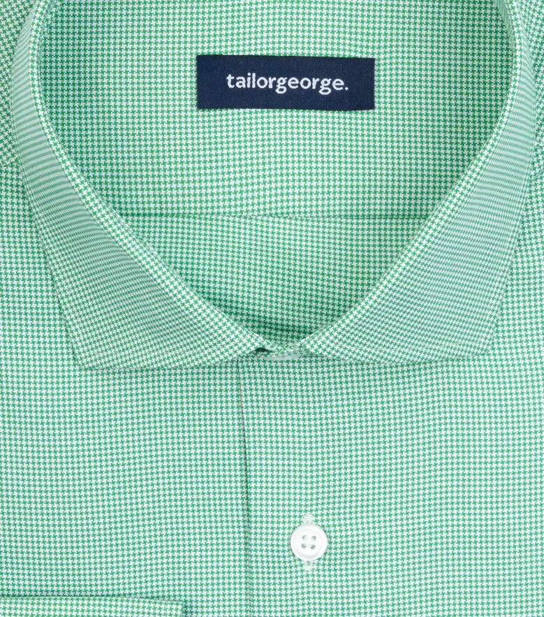 Chemise en twill à carreaux verts facile à repasser