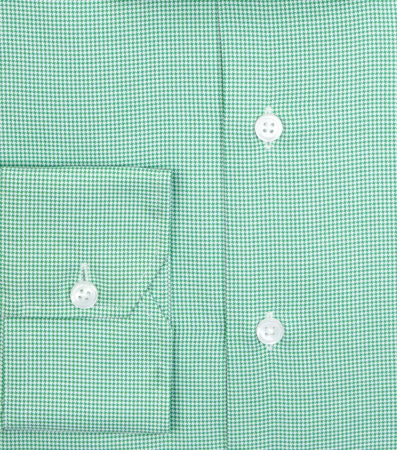 Chemise en twill à carreaux verts facile à repasser