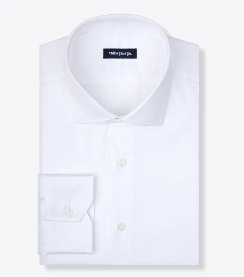 Chemise en twill blanc uni léger