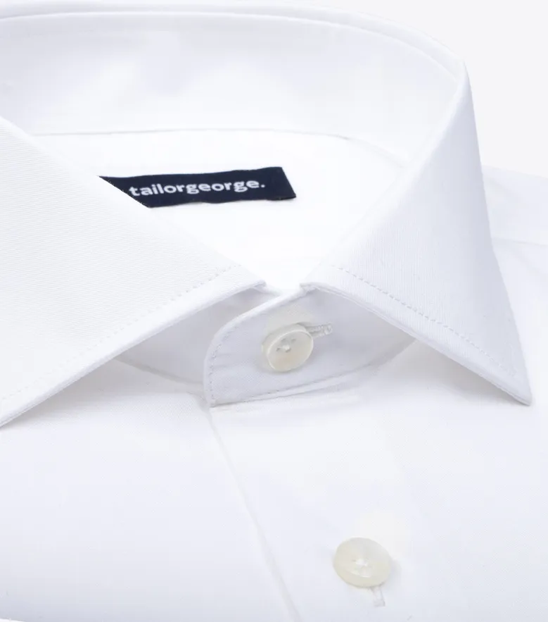 Chemise en twill blanc uni léger