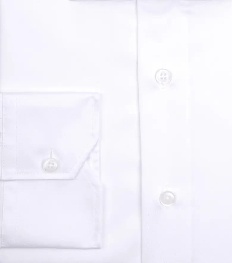 Chemise en twill blanc uni léger