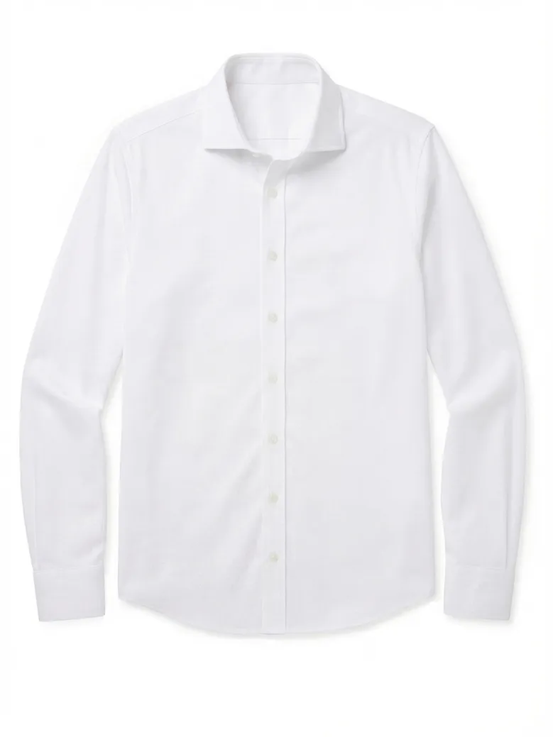 Chemise en twill blanc uni léger