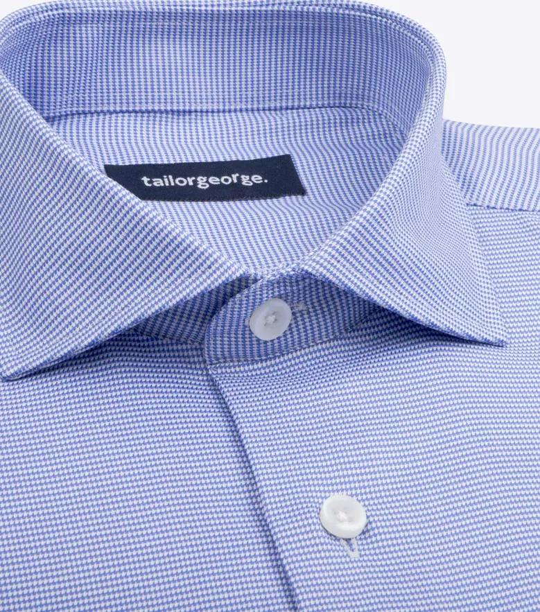 Chemise en dobby uni bleu