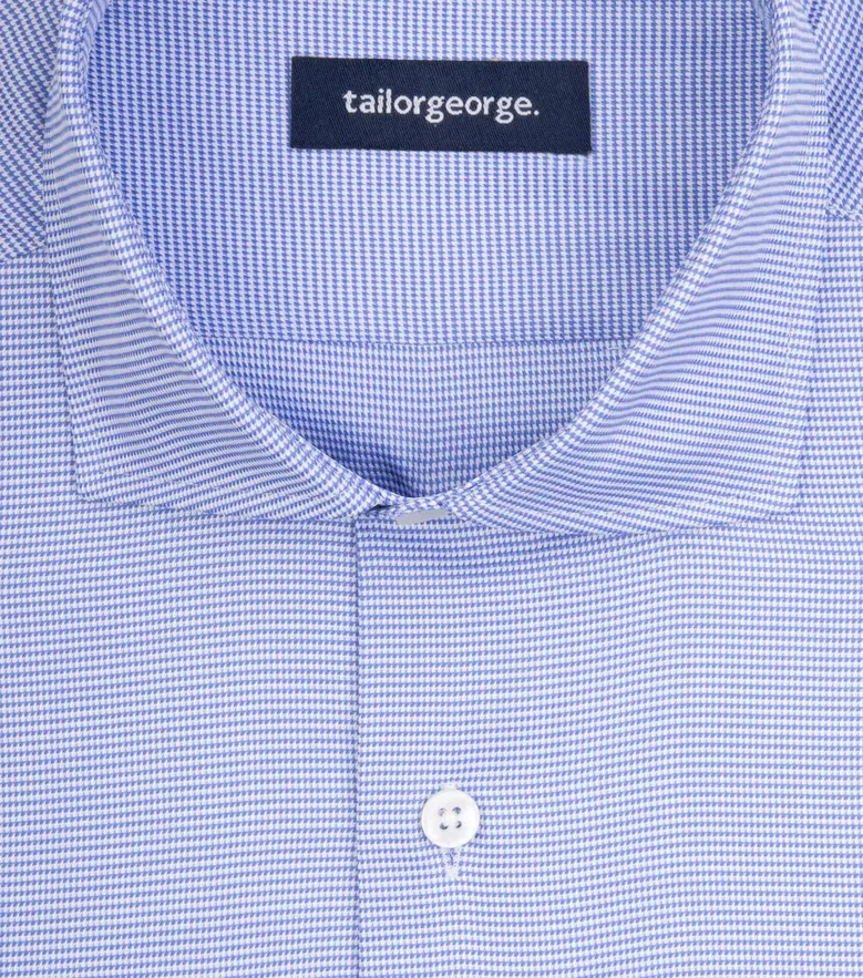 Chemise en dobby uni bleu