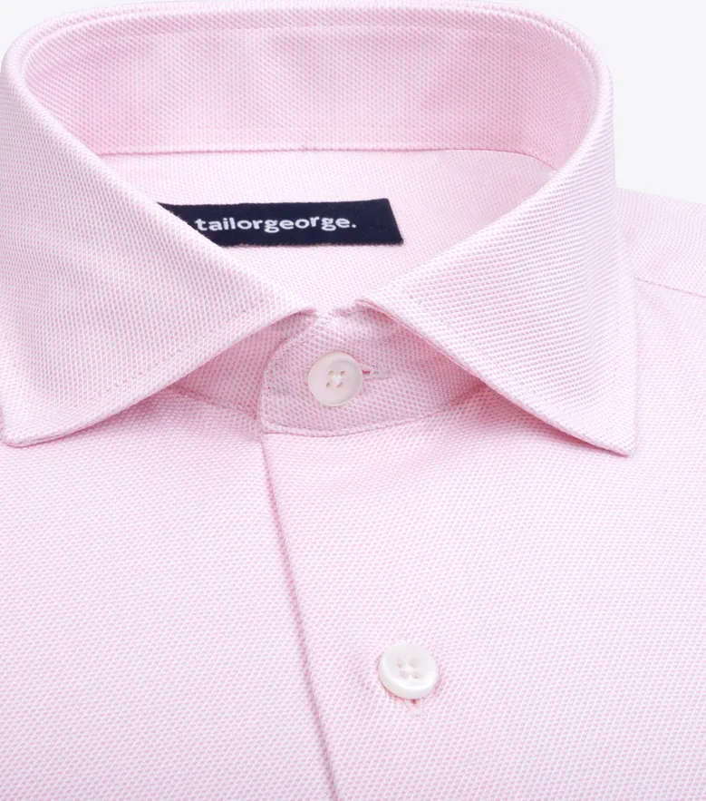 Chemise en dobby rose pâle uni