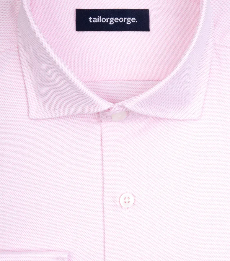Chemise en dobby rose pâle uni