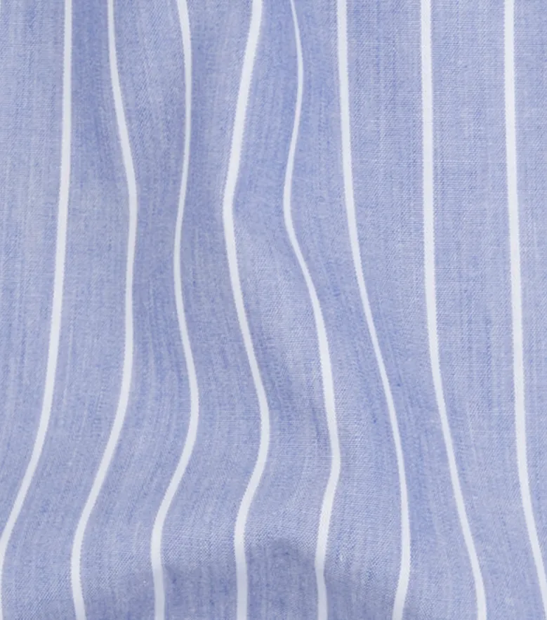 Chemise en popeline à rayures bleues délavées