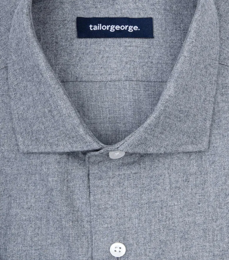 Chemise en flanelle gris uni