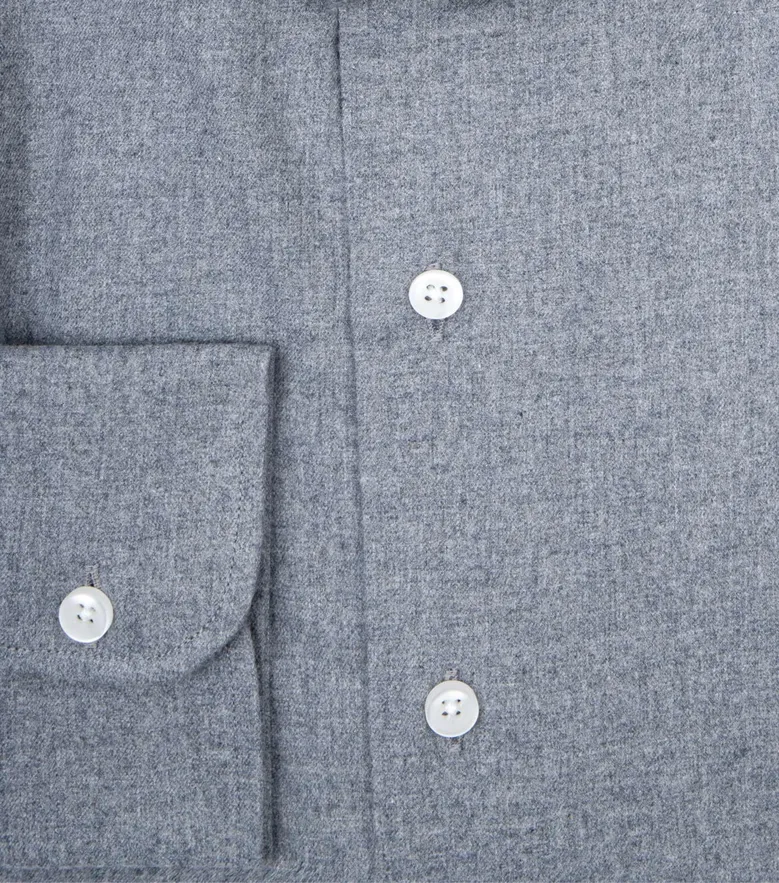 Chemise en flanelle gris uni
