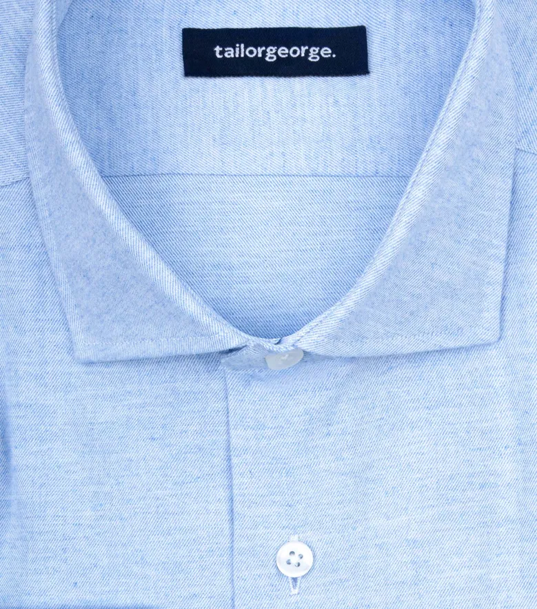 Chemise en flanelle bleu ciel uni
