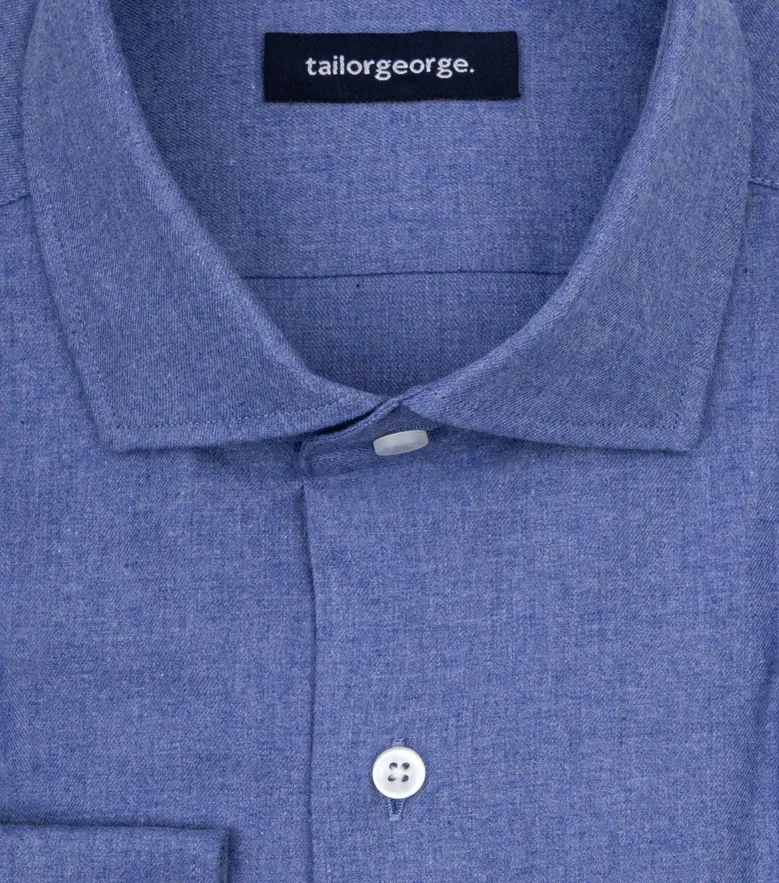 Chemise en flanelle bleu uni