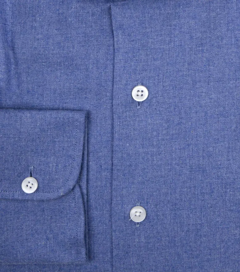 Chemise en flanelle bleu uni
