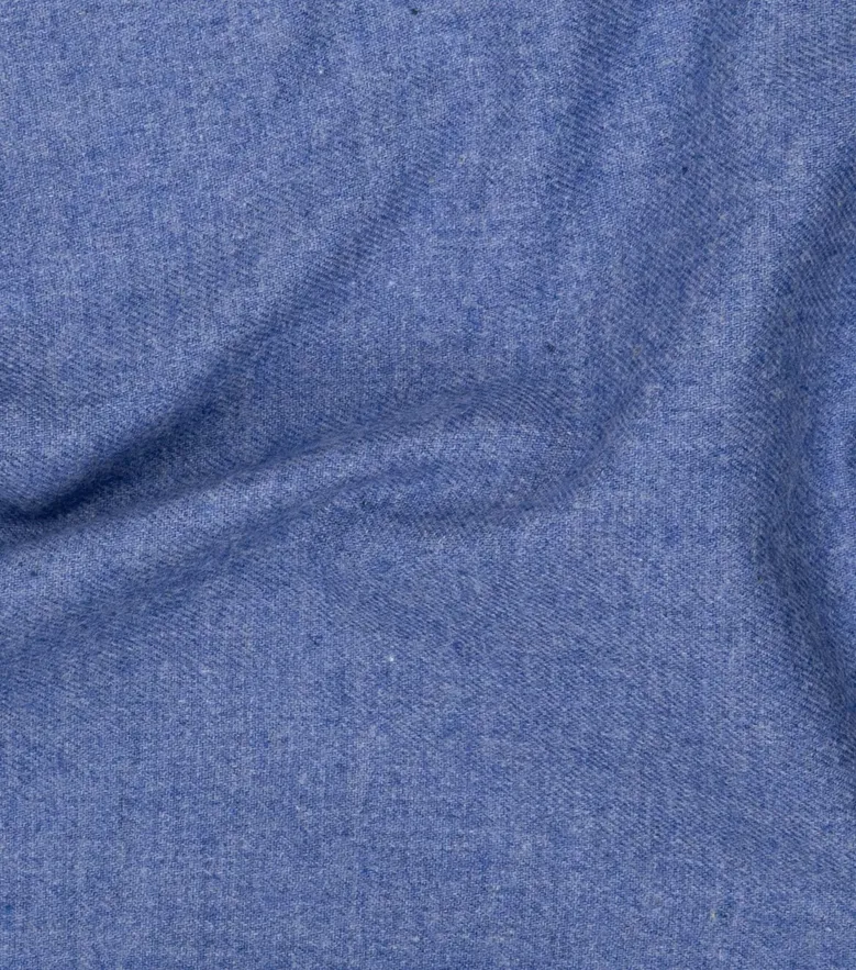 Chemise en flanelle bleu uni