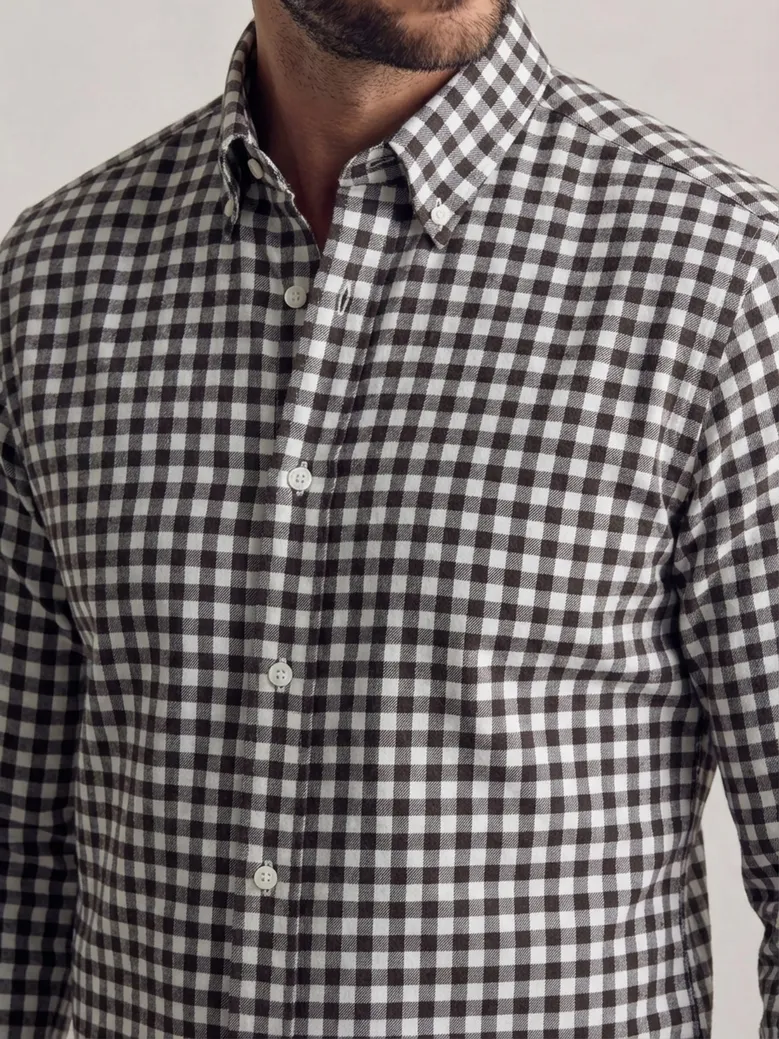 Chemise en flanelle à carreaux marron