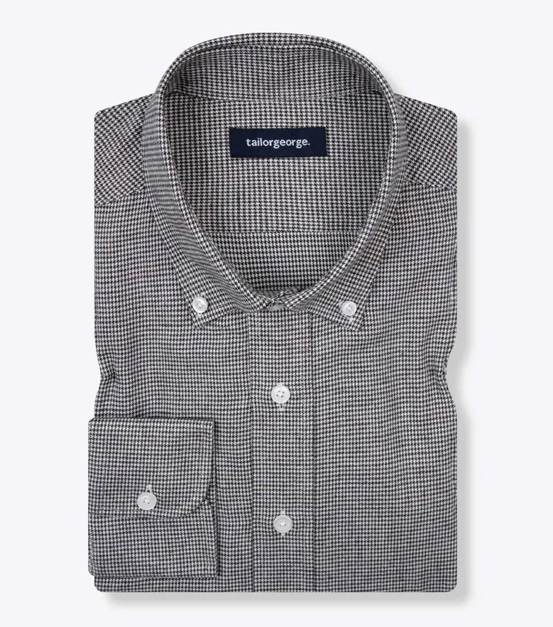 Chemise en flanelle à mini-carreaux marron