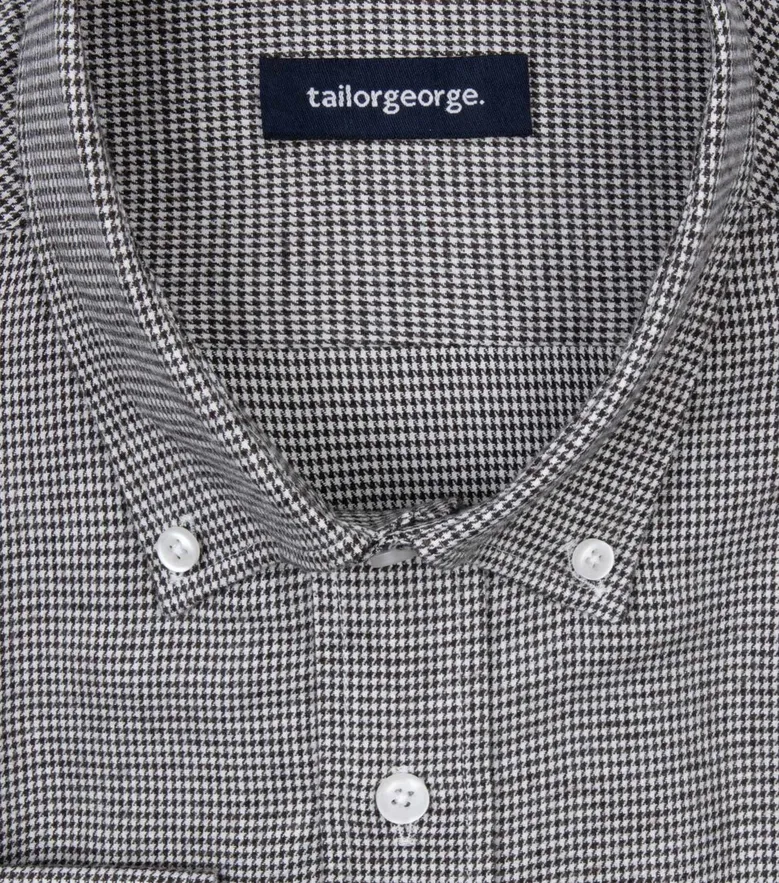Chemise en flanelle à mini-carreaux marron