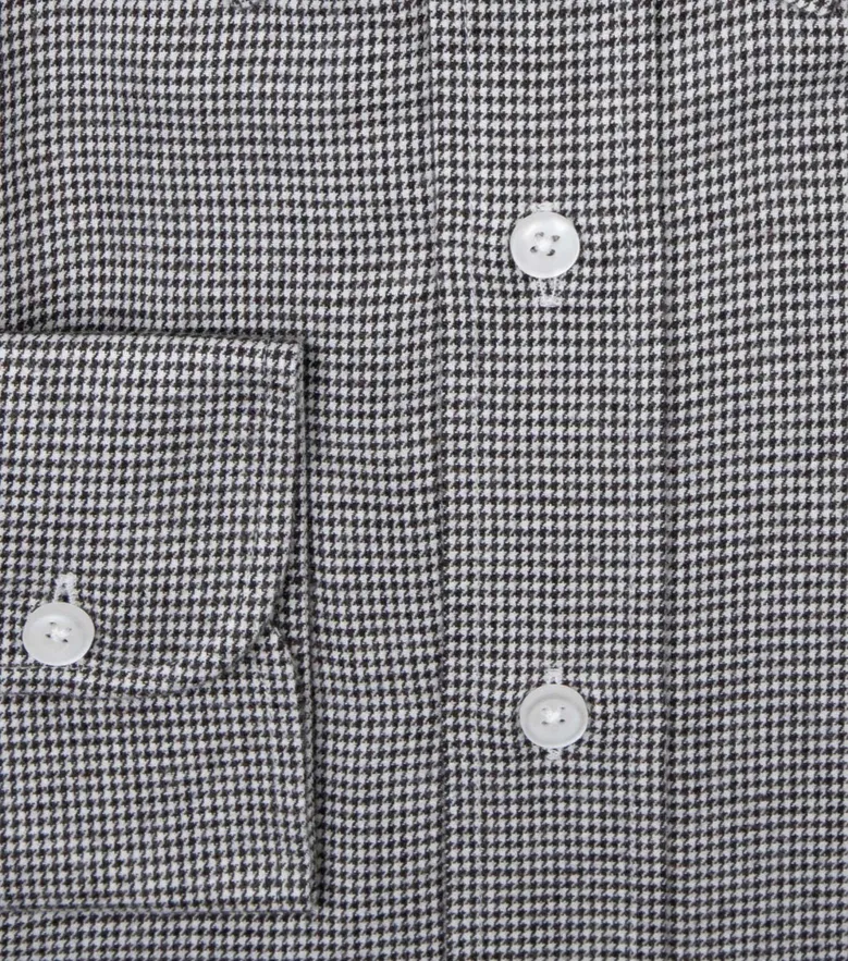 Chemise en flanelle à mini-carreaux marron