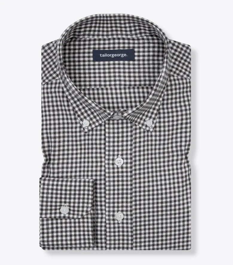 Chemise en flanelle à petits carreaux marron