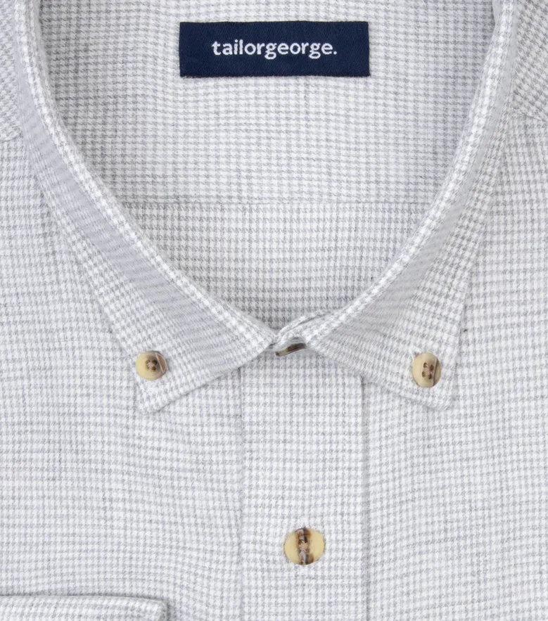 Chemise en flanelle à mini-carreaux gris
