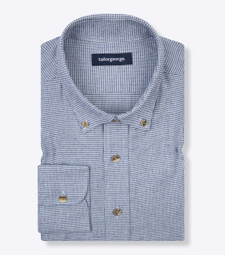 Chemise en flanelle à mini-carreaux bleus