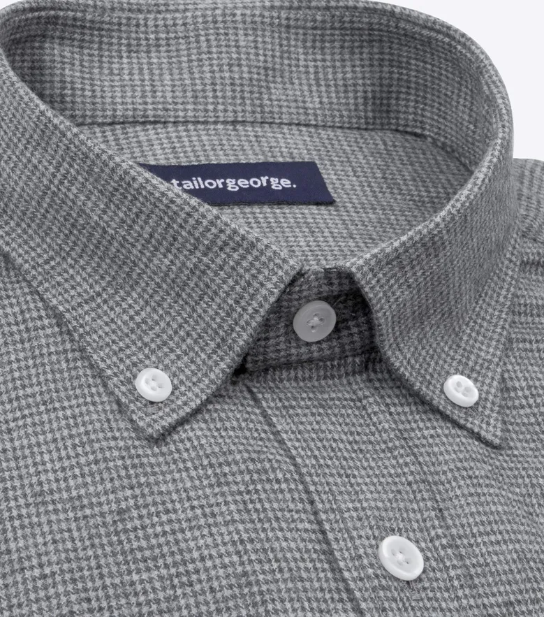 Chemise en flanelle à mini-carreaux gris