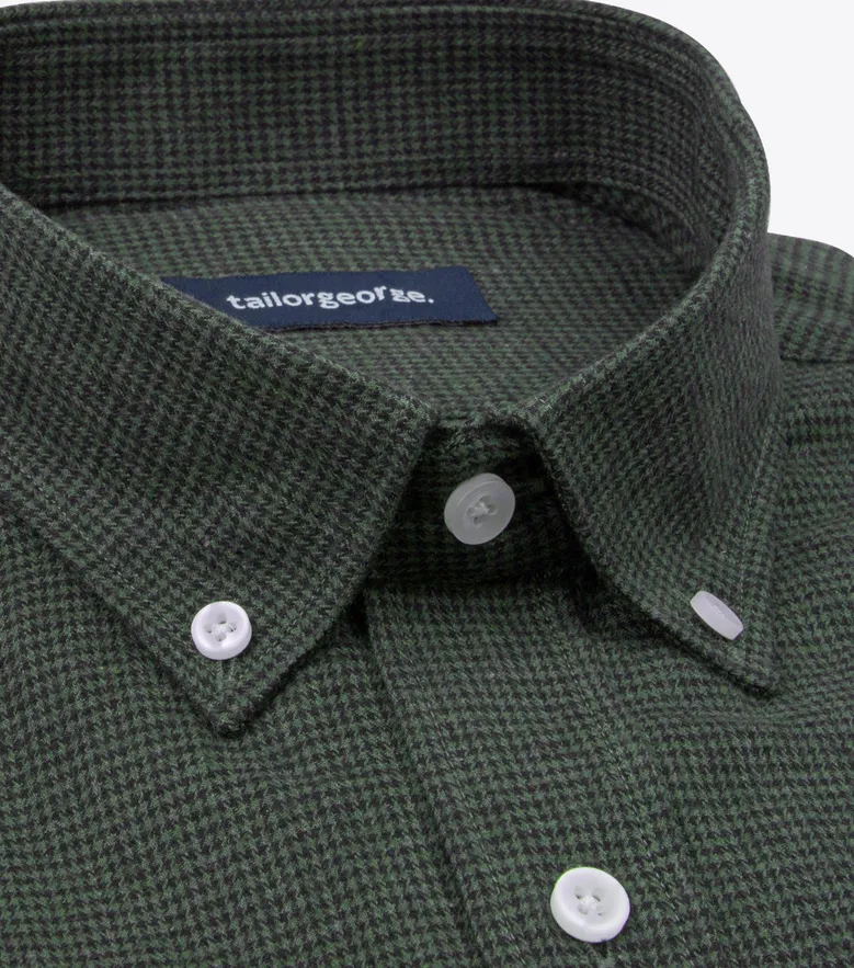 Chemise en flanelle à mini-carreaux verts